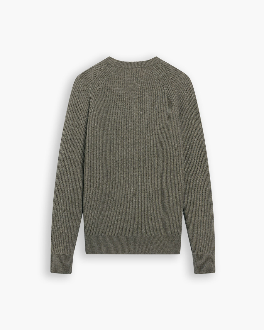 View of model wearing Jodhpurs Crewneck Sweater, Regular Fit.