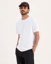 Front view of model wearing Lucent White Go Tee, Slim Fit.