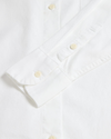 View of model wearing Lucent White Women's Shirt, Relaxed Fit.