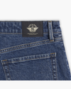 View of model wearing Medium Wash Women's  High-Rise Shorts.