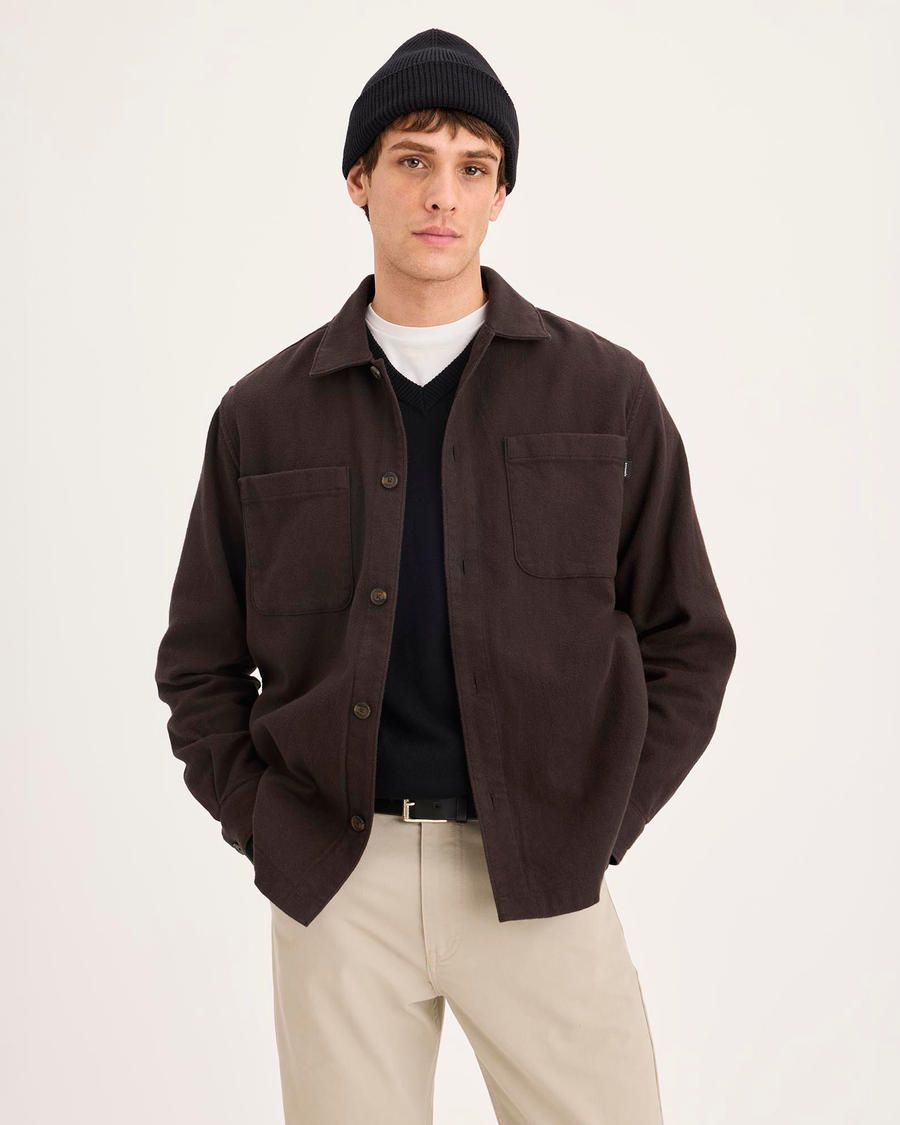 Front view of model wearing Mole Overshirt, Relaxed Fit.