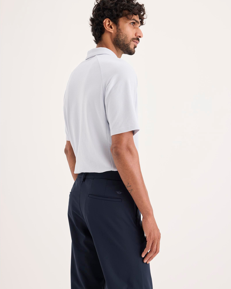 View of model wearing Navy Blazer Go Chino, Slim Fit with Airweave.