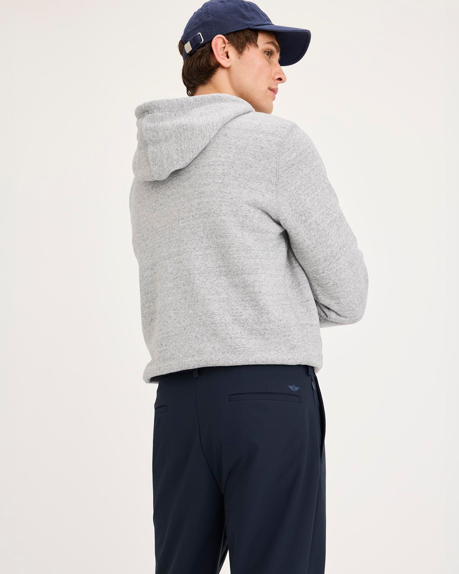 View of model wearing Navy Go Airweave Chino, Straight Fit.