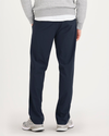 Back view of model wearing Navy Go Airweave Chino, Straight Fit.