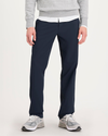 Front view of model wearing Navy Go Airweave Chino, Straight Fit.