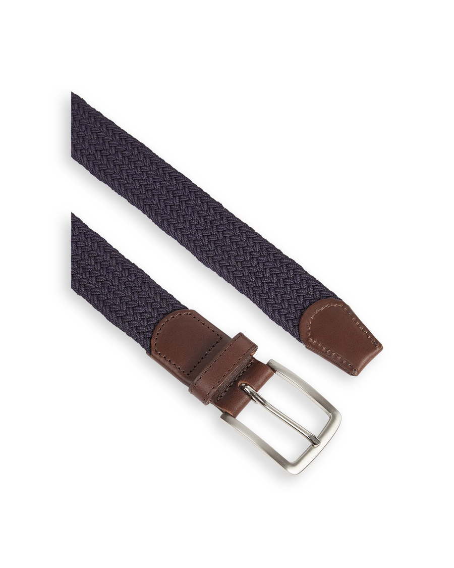 View of  Navy Men's Casual Braid Belt.