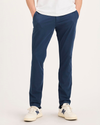 Front view of model wearing Ocean Blue Go Activeflex Chino, Skinny Fit.