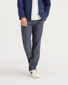Front view of model wearing Ombre Blue Go Airweave Chino, Slim Fit.