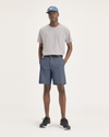 Front view of model wearing Ombre Blue Go Chino Shorts, Straight Fit with Airweave.