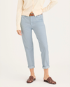 Front view of model wearing Oxnard Tourmaline Stripe Weekend Chino, Slim Fit.