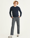 View of model wearing Pembroke Men's Regular Fit Crewneck Sweater.