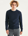 Front view of model wearing Pembroke Men's Regular Fit Crewneck Sweater.