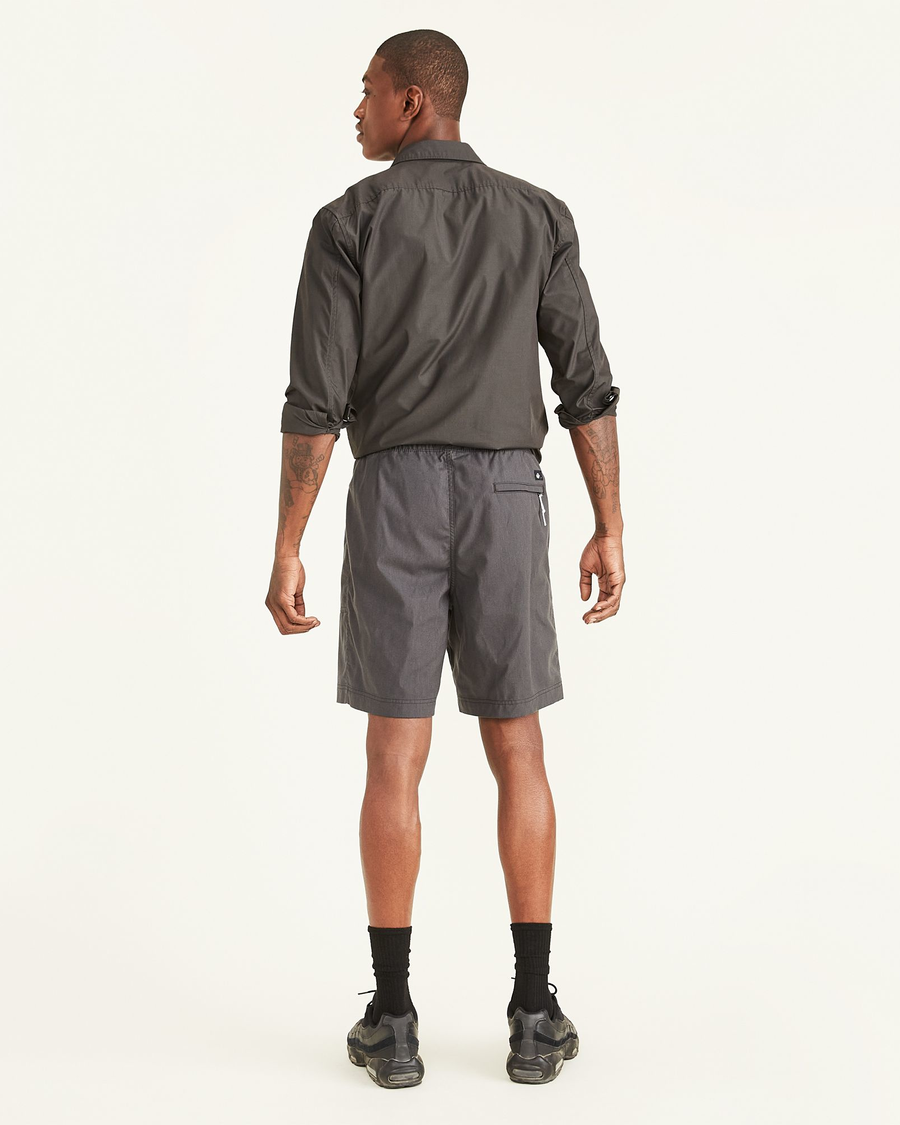 Back view of model wearing Pirate Black Men's Relaxed Fit Rec Hike Short.