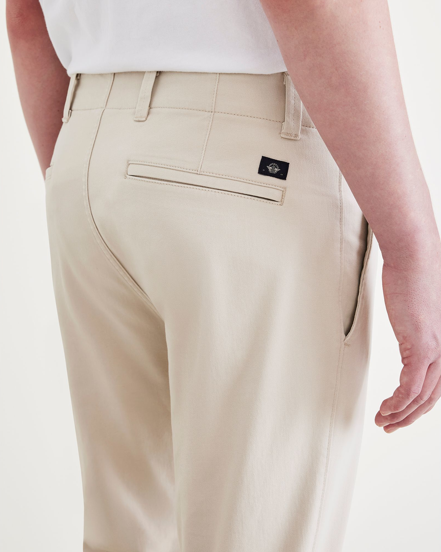 View of model wearing Sahara Khaki Alpha Chino Pants, Slim Fit.