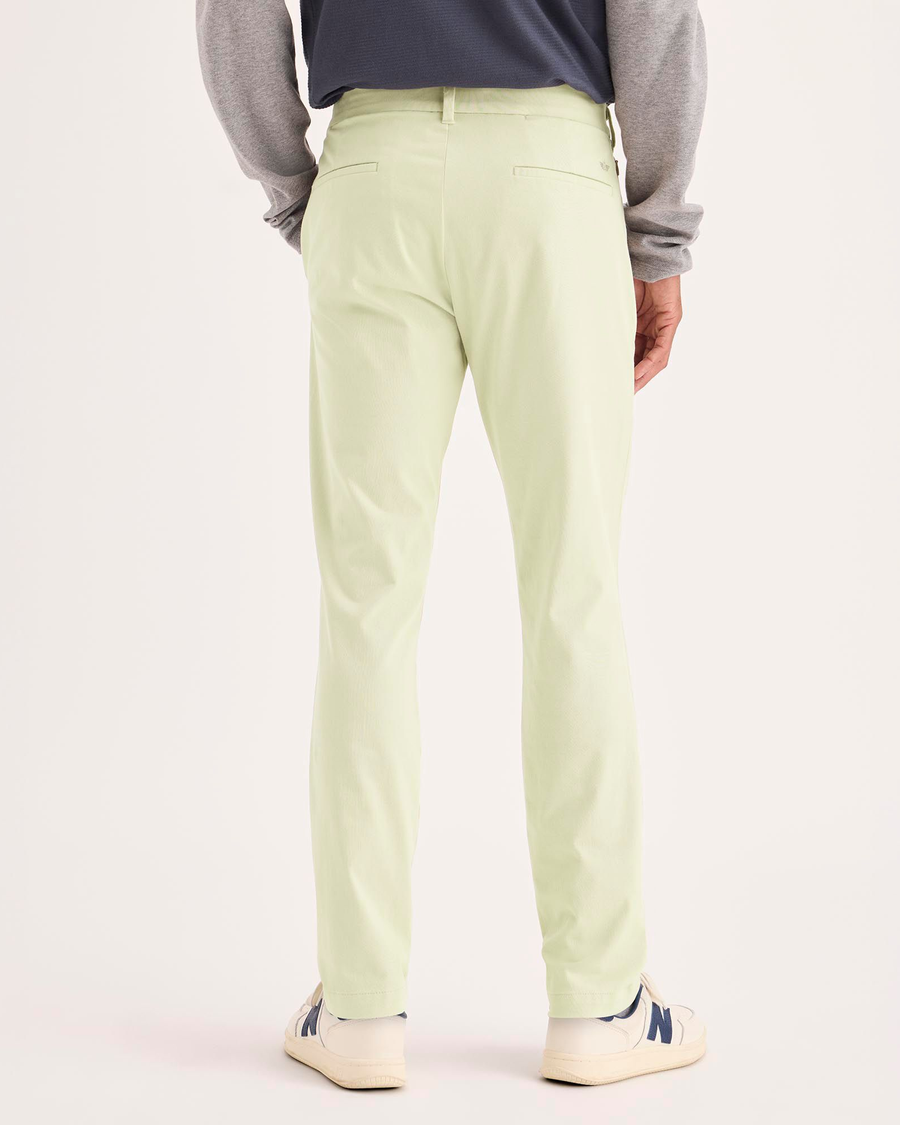 Back view of model wearing Sahara Khaki Go Activeflex Chino, Skinny Fit.