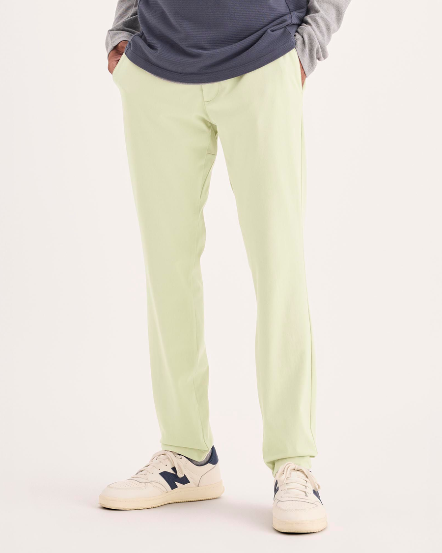 Front view of model wearing Sahara Khaki Go Activeflex Chino, Skinny Fit.