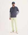 Front view of model wearing Sahara Khaki Go Activeflex Chino, Skinny Fit.