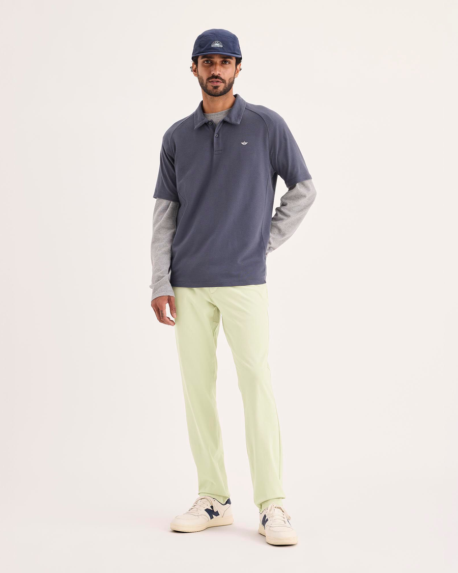 Front view of model wearing Sahara Khaki Go Activeflex Chino, Skinny Fit.