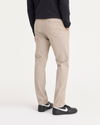 Back view of model wearing Sahara Khaki Go Airweave Chino, Slim Fit.