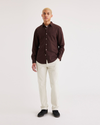 Front view of model wearing Sahara Khaki Men's Slim Fit Smart 360 Flex Ultimate Chino Pants.