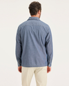 Back view of model wearing Seaview Men's Relaxed Fit Coaches Shirt Jacket.