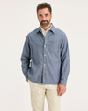 Front view of model wearing Seaview Men's Relaxed Fit Coaches Shirt Jacket.