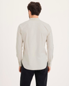 Back view of model wearing Silver Birch Oxford Shirt, Slim Fit.