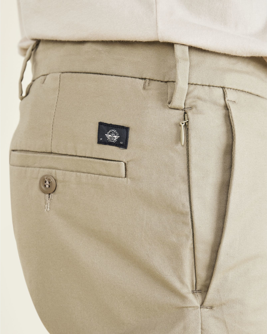 View of model wearing Silver Sage Men's Supreme Flex Modern Chino Short.