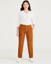 Front view of model wearing Sorrel Women's High Waisted Straight Fit Original Khaki Pants.