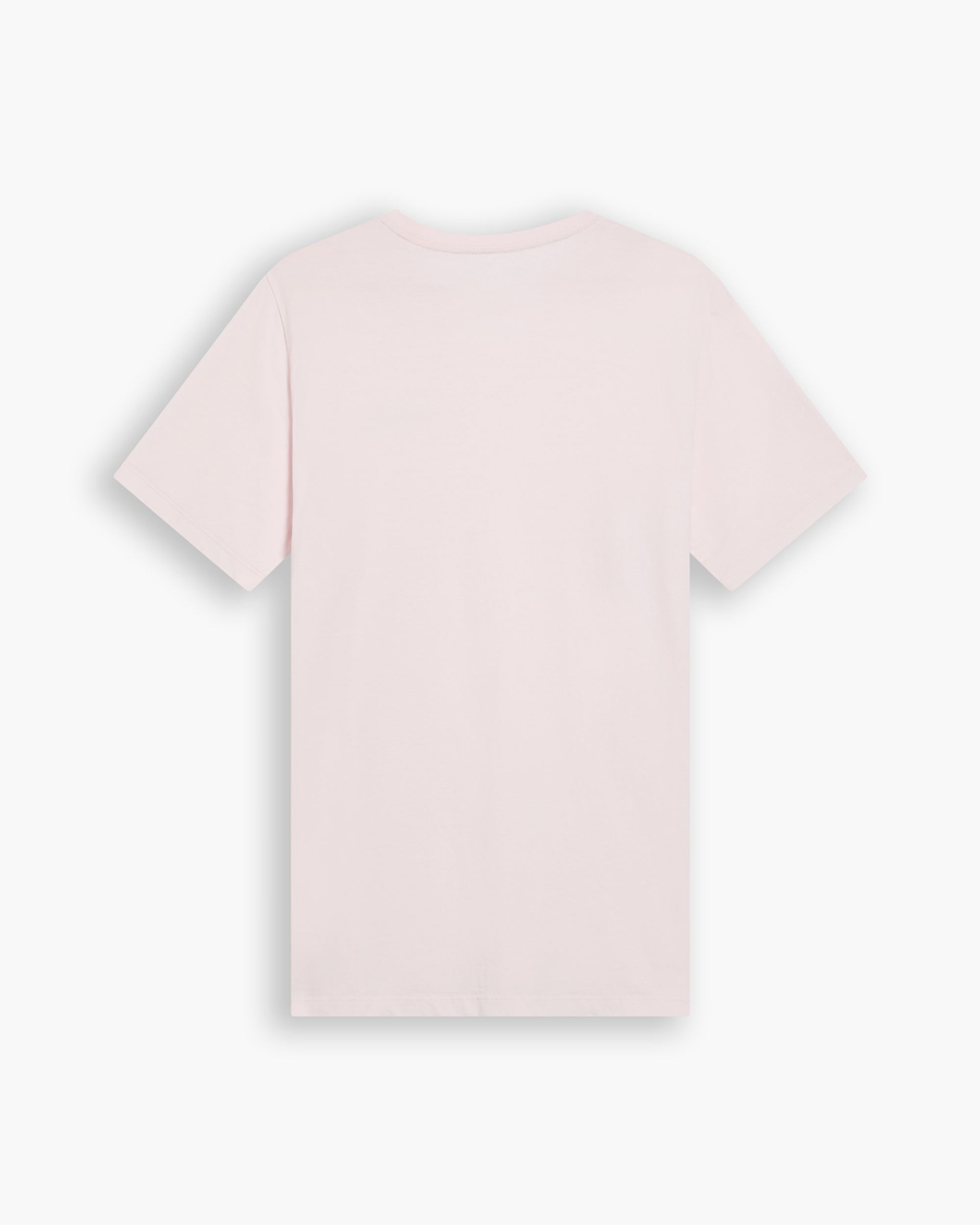 View of model wearing Stencil Pink Graphic Tee, Slim Fit.