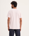 Back view of model wearing Stencil Pink Graphic Tee, Slim Fit.