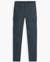 View of model wearing Stratified Sea Men's Slim Tapered Fit Cargo Pants.