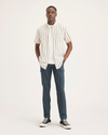 Front view of model wearing Stratified Sea Men's Slim Tapered Fit Cargo Pants.
