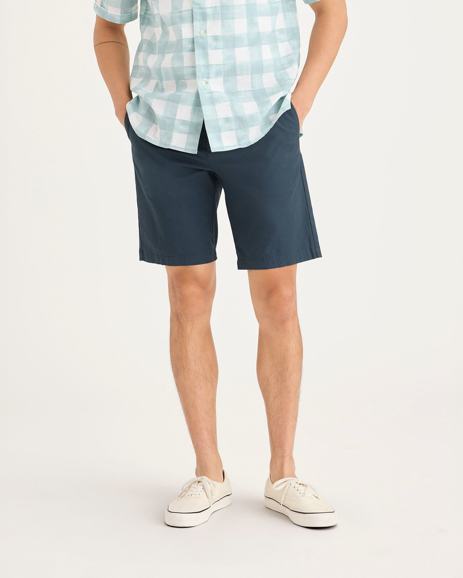 Front view of model wearing Stratified Sea Men's Supreme Flex Modern Chino Short.