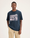 Front view of model wearing Sunflowers Stratified Sea Eighty-Six Tee, Relaxed Fit.