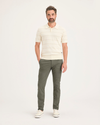 Front view of model wearing Tea Leaf Men's Skinny Fit Original Chino Pants.