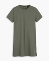 View of model wearing Tea Leaf Women's Regular Fit T-Shirt Dress.