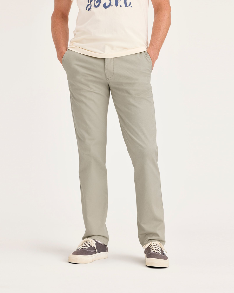 Front view of model wearing Tidal Foam Men's Slim Fit Original Chino Pants.