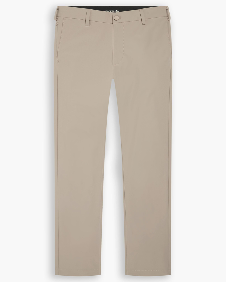 View of model wearing Timberwolf Go Chino, Slim Fit with Airweave.