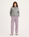 Front view of model wearing Toadstool Blake Chino Pants, High Straight.