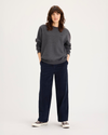 Front view of model wearing Total Eclipse Blake Chino, High Straight Fit.