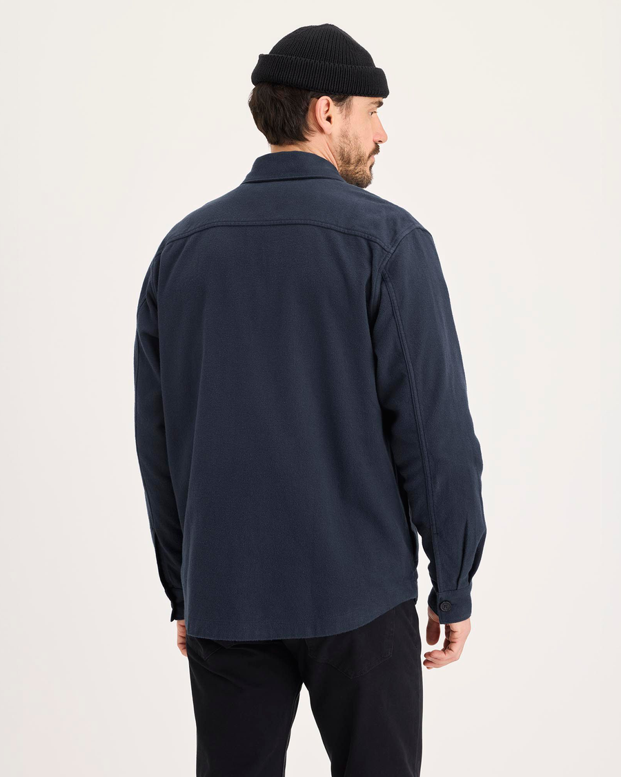 Back view of model wearing Total Eclipse Overshirt, Relaxed Fit.