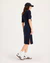 Side view of model wearing Total Eclipse Rib Dress with Lofi Knit, Slim Fit.