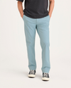 Front view of model wearing Tourmaline Alpha Chino Pants, Slim Fit.