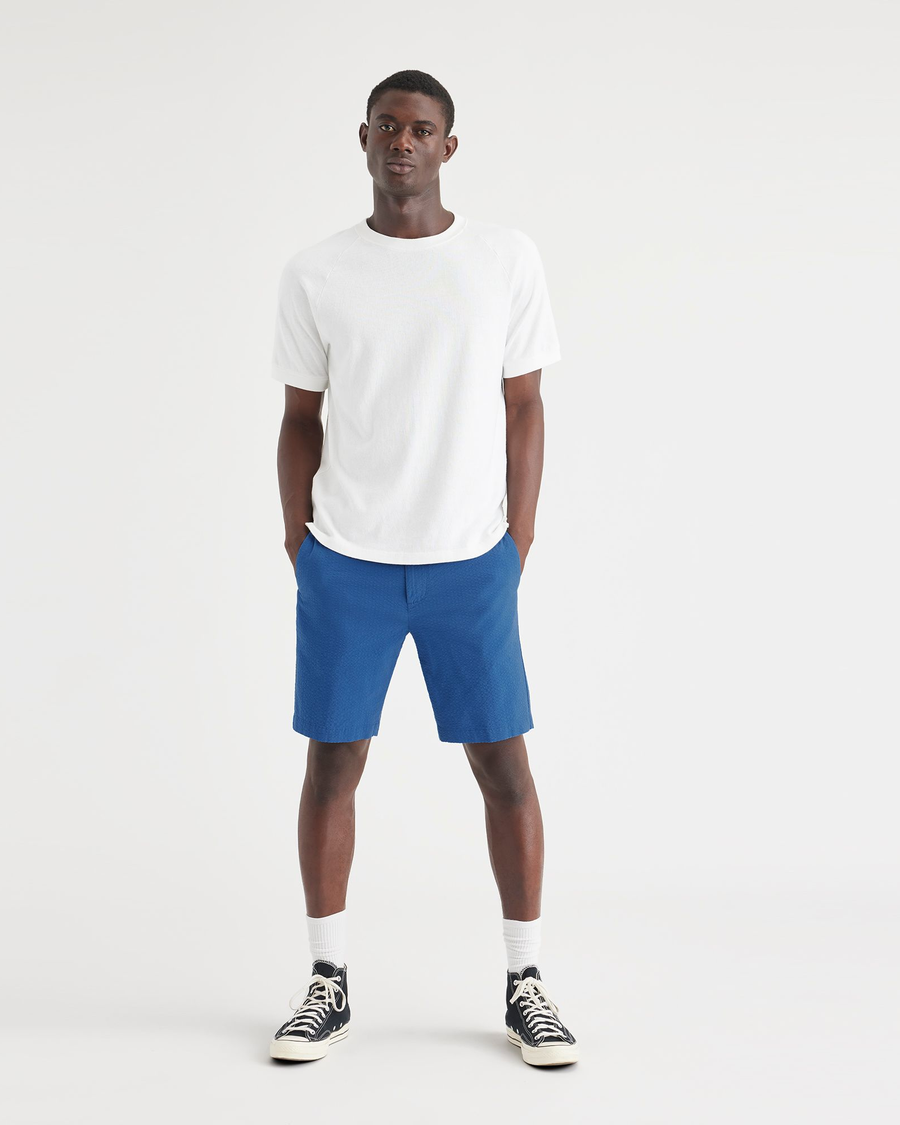 Front view of model wearing True Blue Men's Supreme Flex Modern Chino Short.