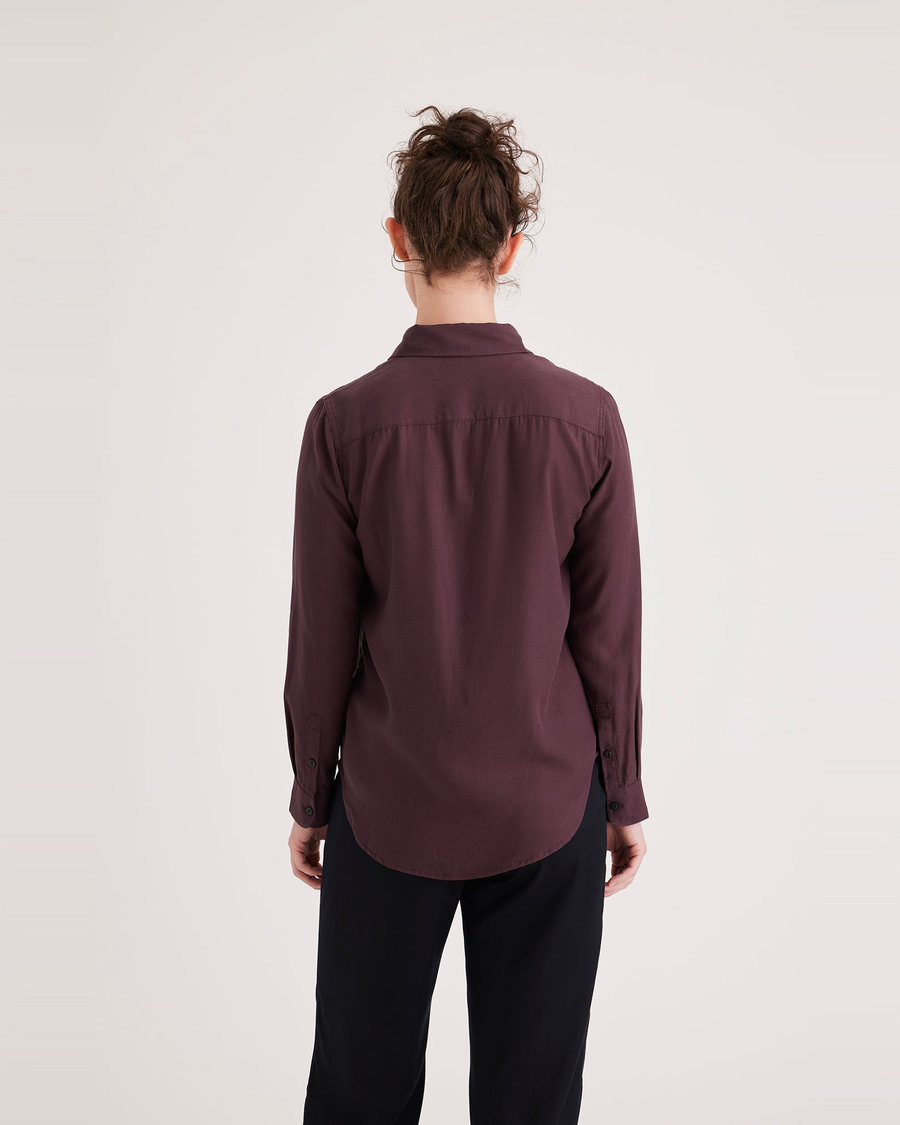 Back view of model wearing Winetasting Women's Regular Fit Original Shirt.