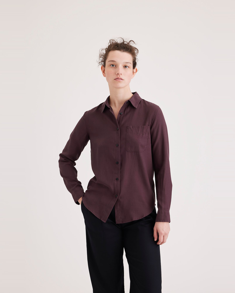 Front view of model wearing Winetasting Women's Regular Fit Original Shirt.