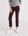 Front view of model wearing Winetasting Women's Slim Fit Weekend Chino Pants.