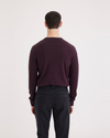 Back view of model wearing Winetesting Heather Men's Regular Fit Crafted Cashmere Sweater.